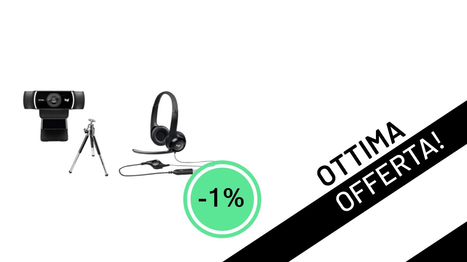Logitech C922 Pro Stream Webcam + Cuffie H390: Il Kit Essenziale per Streaming e Videocall a un Prezzo Irresistibile!