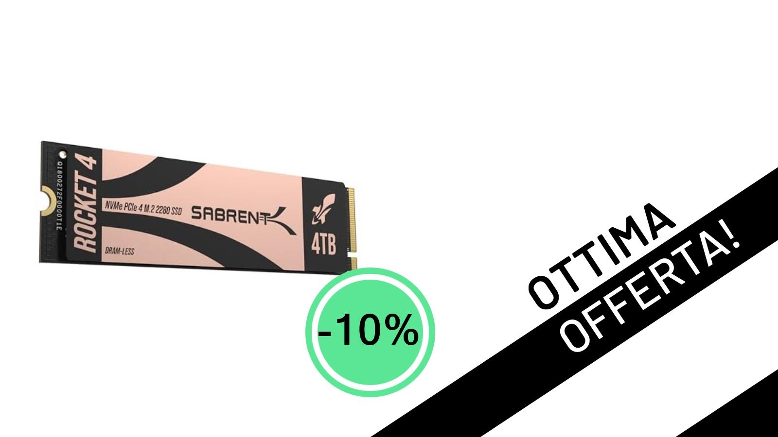 SABRENT Rocket 4 NVMe M.2 SSD 4TB: Prestazioni da record a un prezzo mai visto su Discover!
