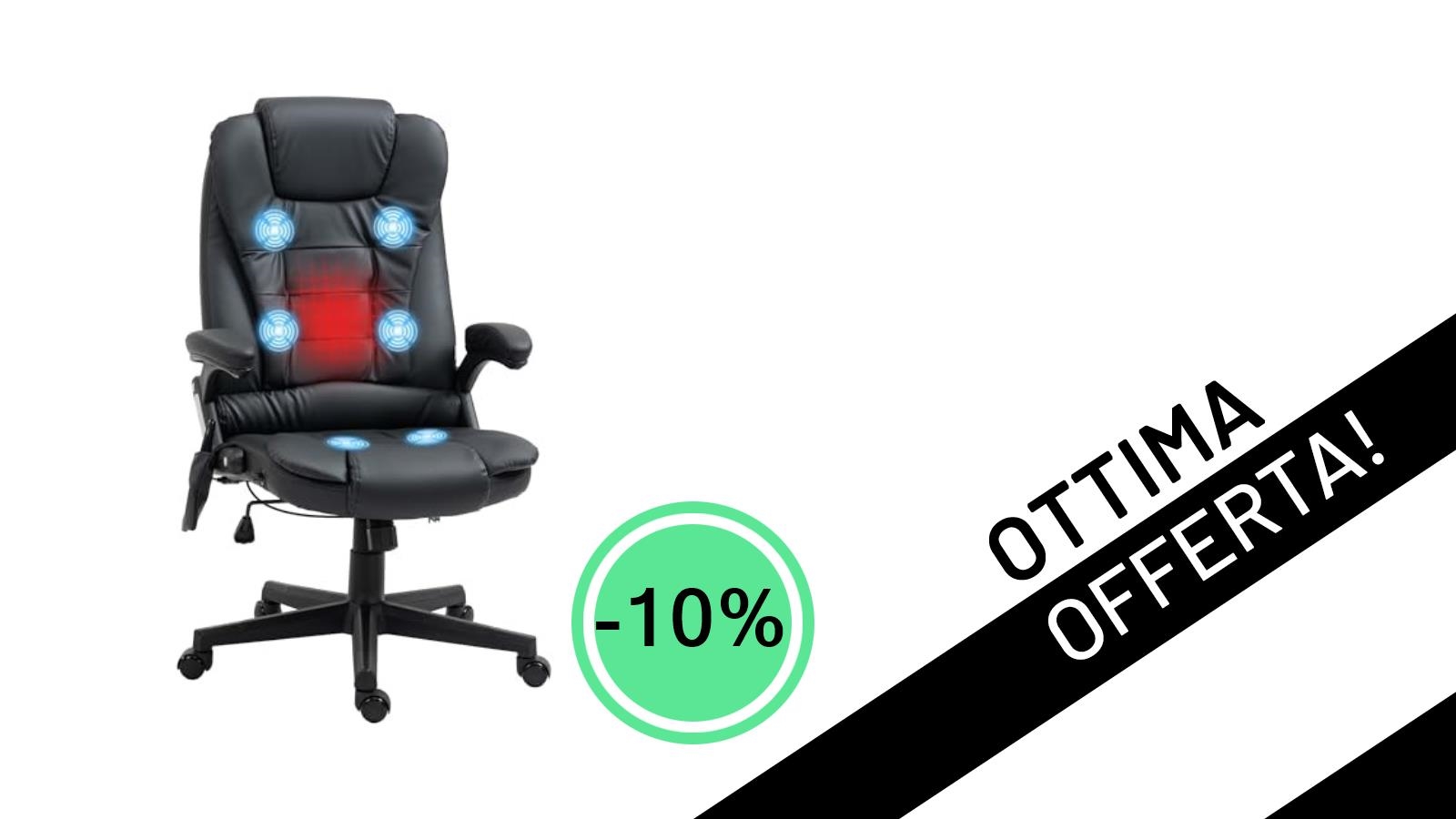 Relax e Comfort in Ufficio? La Poltrona Massaggiante HOMCOM è in Offerta!