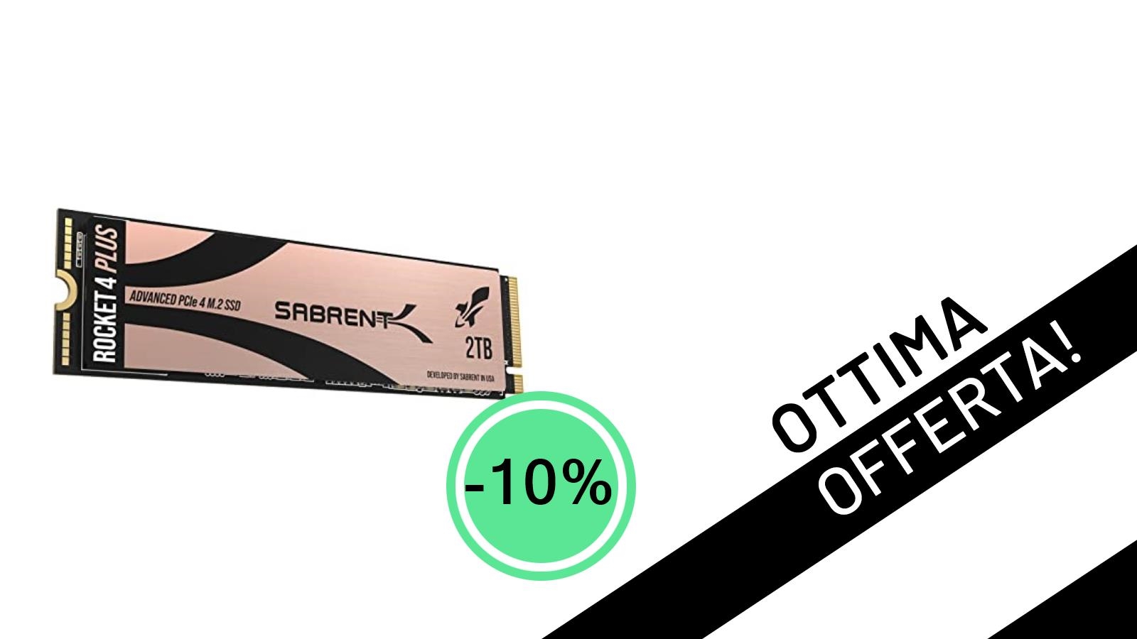 L'SSD Sabrent Rocket 4 Plus da 2TB in offerta: velocità Gen 4 a un prezzo mai visto!