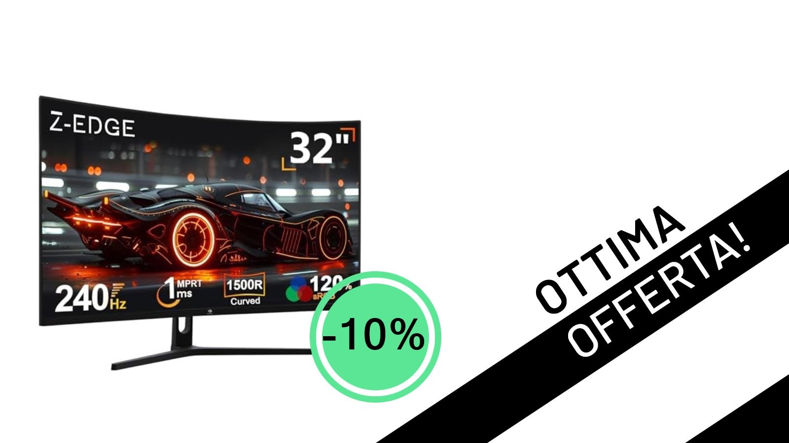 Un'occasione imperdibile per i gamer! Il Monitor Gaming Z-Edge Curvo 32'' a soli 189,99€ con il -10% di sconto!