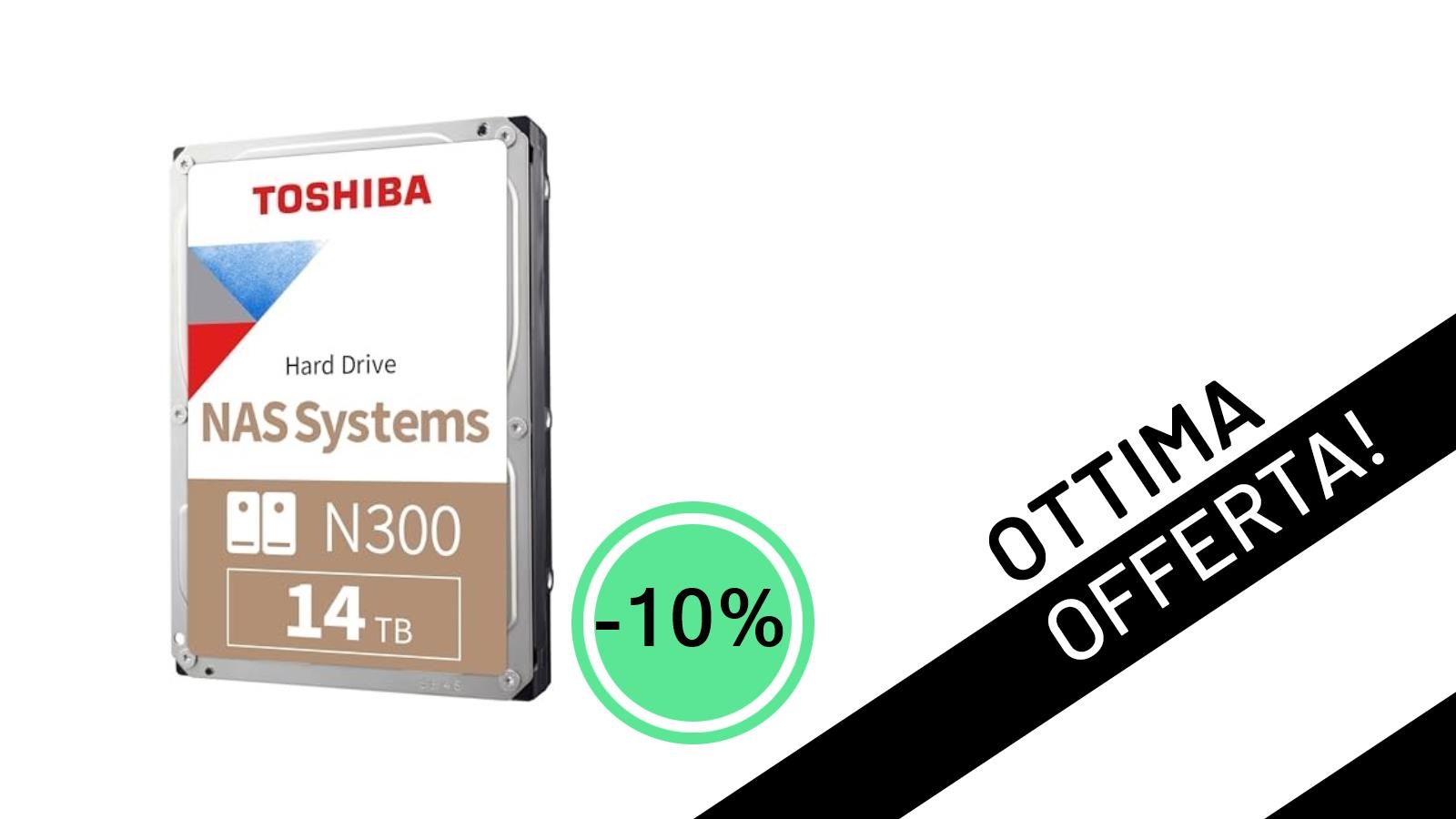 Spazio illimitato per il tuo NAS! L'HDD Toshiba N300 da 14 TB in offerta imperdibile a soli 390,99€