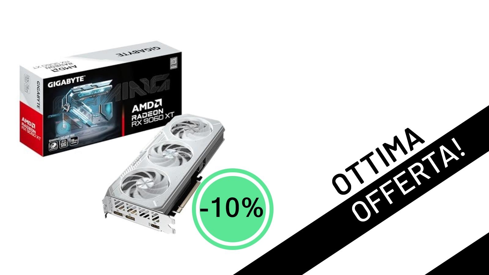 Offerta Lampo: La Potente Scheda Grafica Gigabyte Radeon RX 9060 XT OC ICE 16G al -10%!