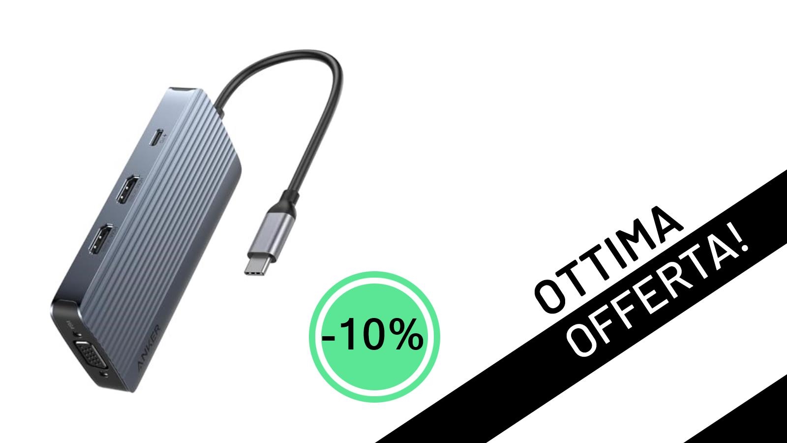 L'Hub USB C Anker 8 in 1: Trasforma la tua produttività con il 10% di sconto a soli 36,99€!