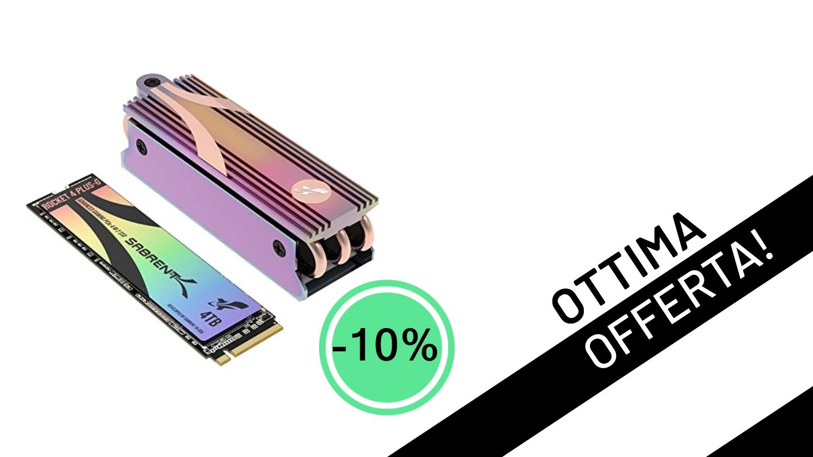 SABRENT Rocket 4 Plus-G 4TB: L'SSD NVMe PCIe Gen 4 da 7Gbps in offerta imperdibile!