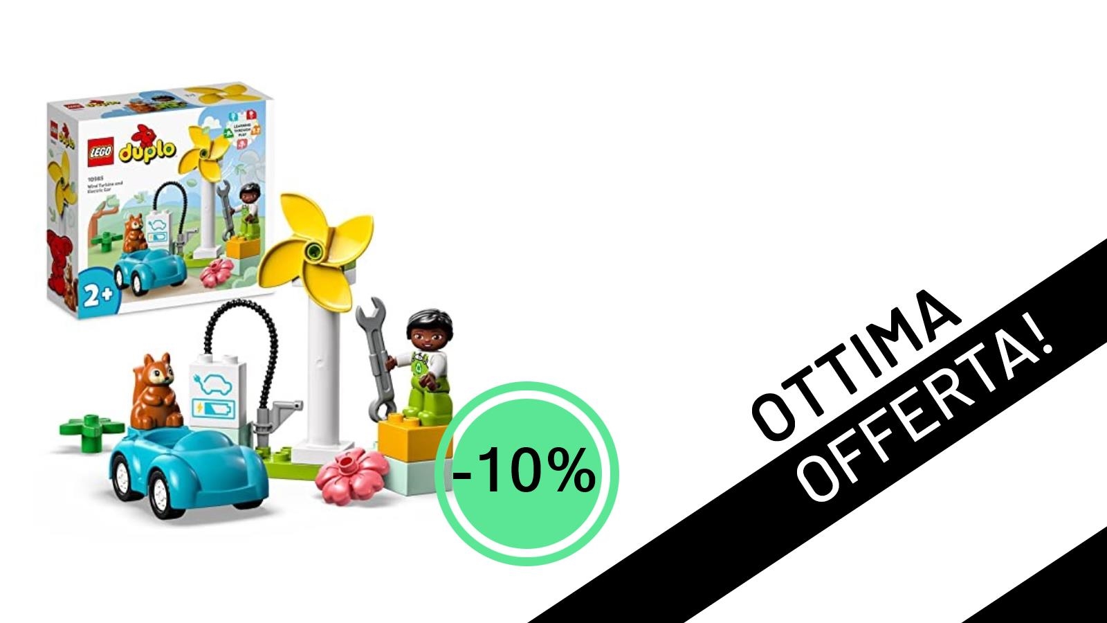 Affare Imperdibile! Il Set LEGO DUPLO Turbina Eolica e Auto Elettrica al 10% di Sconto: Solo 8,99€!