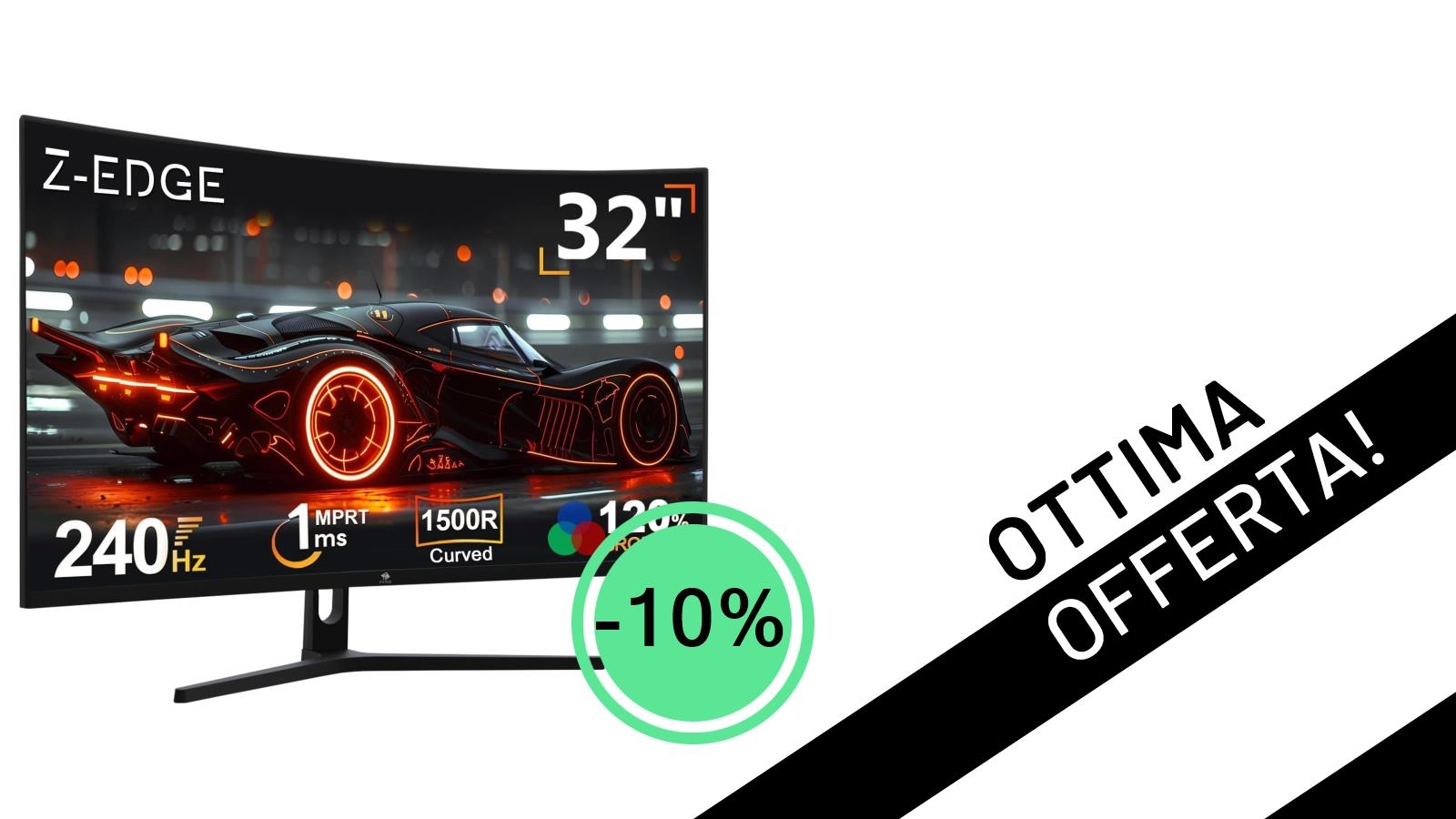 Un'occasione imperdibile per i gamer! Il Monitor Gaming Z-Edge Curvo 32'' a soli 189,99€ con il -10% di sconto!