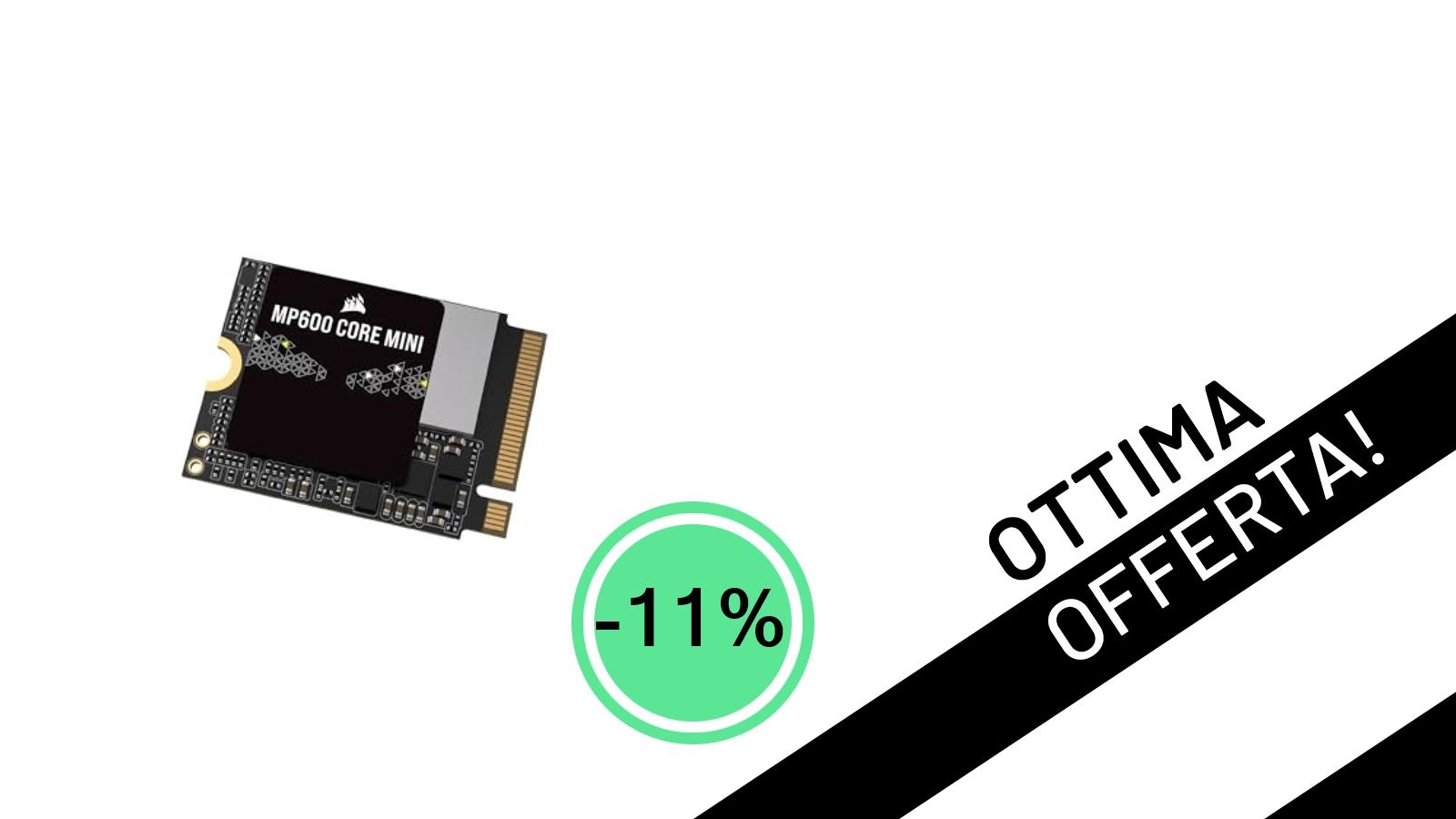 Offerta Imperdibile: Corsair MP600 CORE MINI 2TB, l'SSD perfetto per Steam Deck e ROG Ally a soli 165,42€!