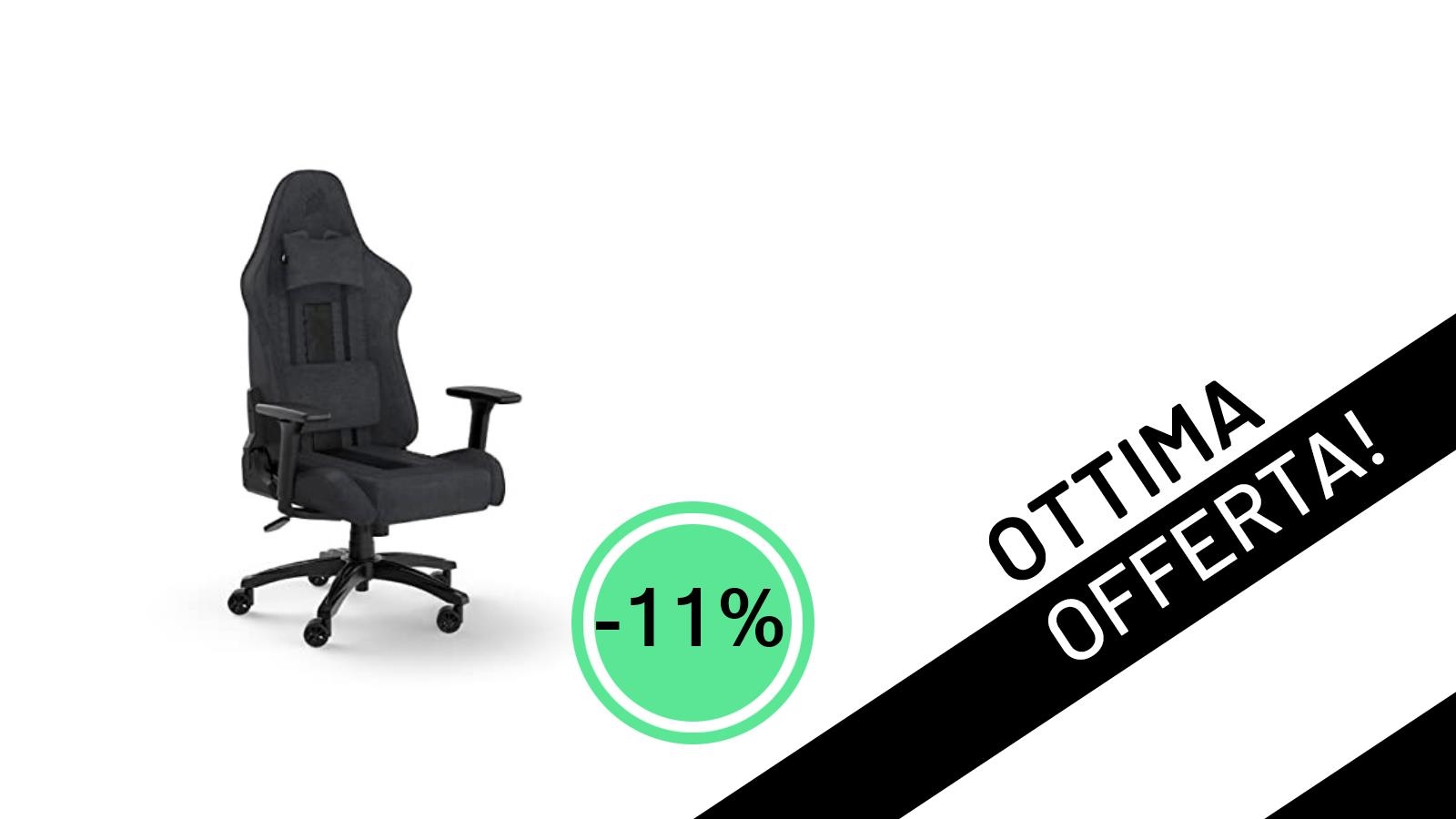 Sedia Gaming Corsair TC100 Relaxed: -11% di Sconto, un Affare da 179,90€!