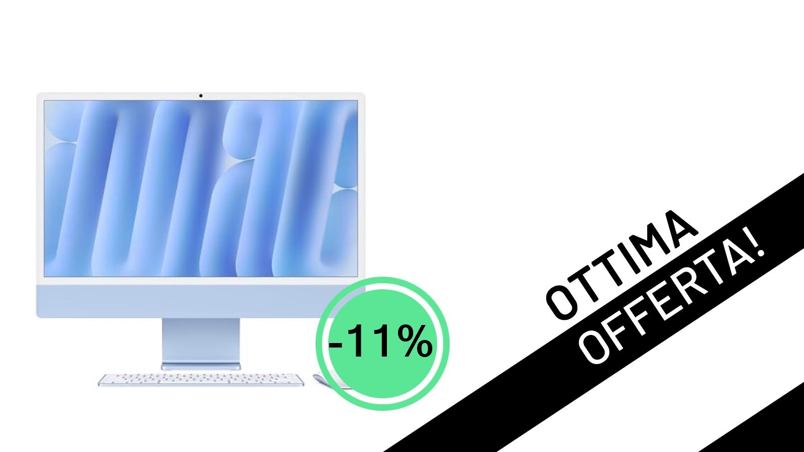 <strong>Apple iMac M4</strong>: L'All-in-One Azzurro con Chip M4 Scontato del 11% a soli 1.799,00€!