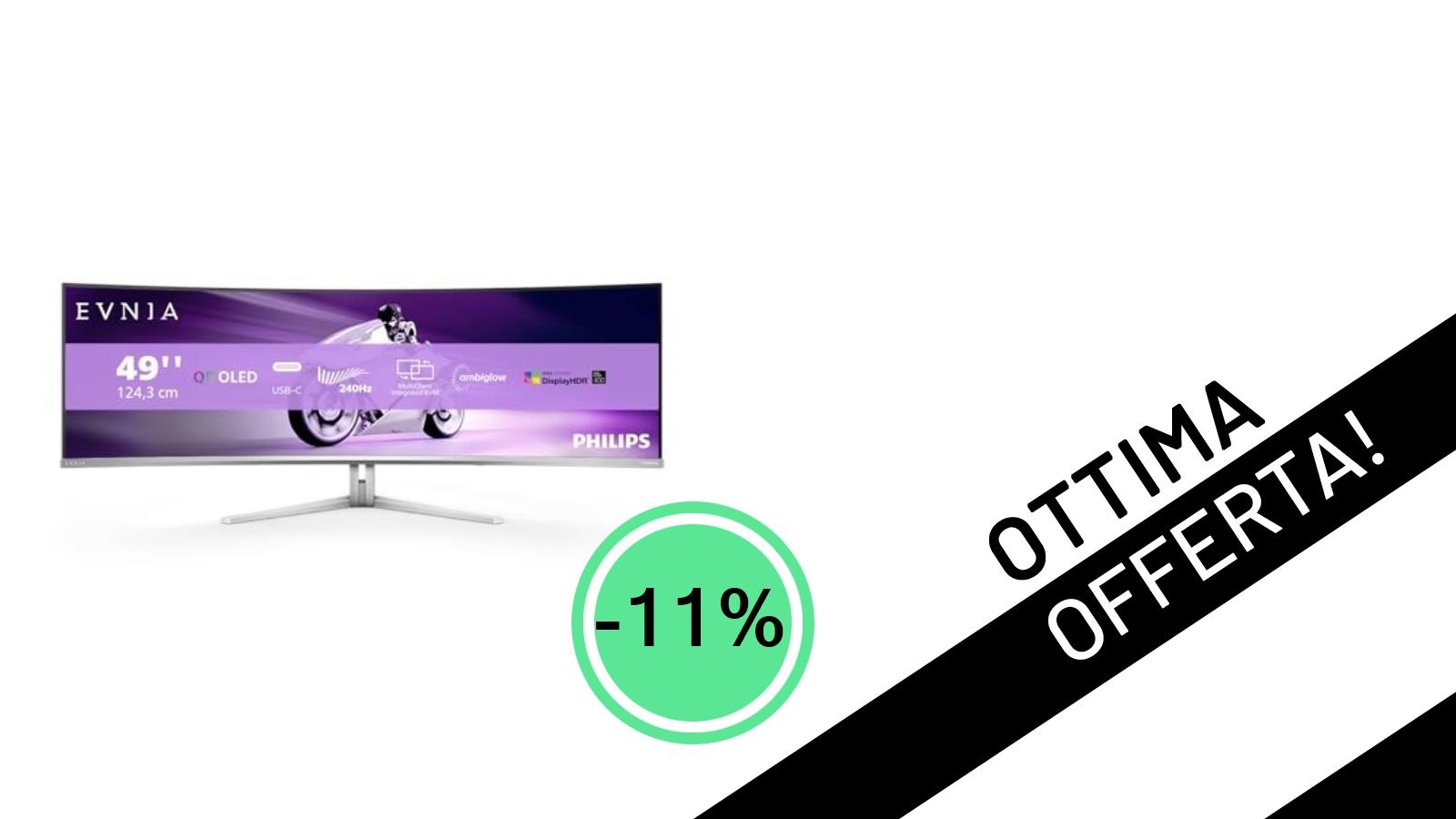 Il Monitor Gaming Philips Evnia 49M2C8900 OLED da 49 pollici è in offerta a un prezzo incredibile!