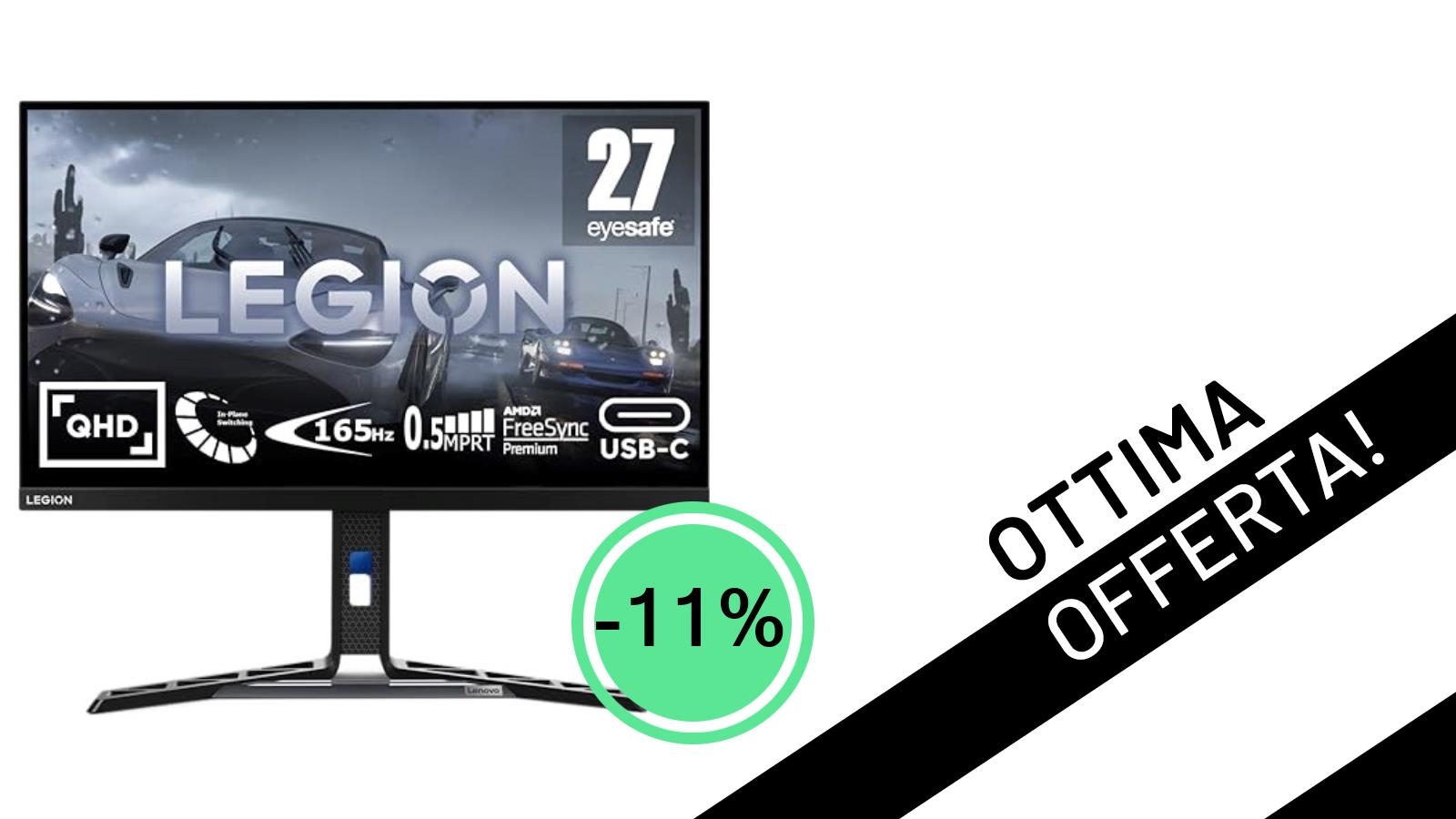 Lenovo Legion Y27h-30: Il Monitor Gaming QHD da 180Hz in Offerta Imperdibile a soli 357,09€!