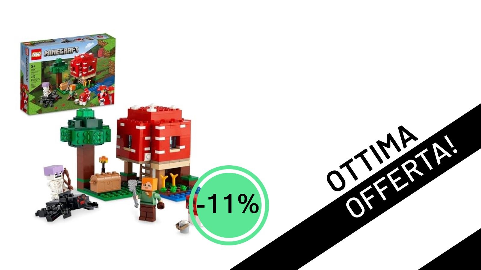 Un'occasione da non perdere su Amazon: LEGO Minecraft La Casa Fungo 21179 in offerta con uno sconto imperdibile!