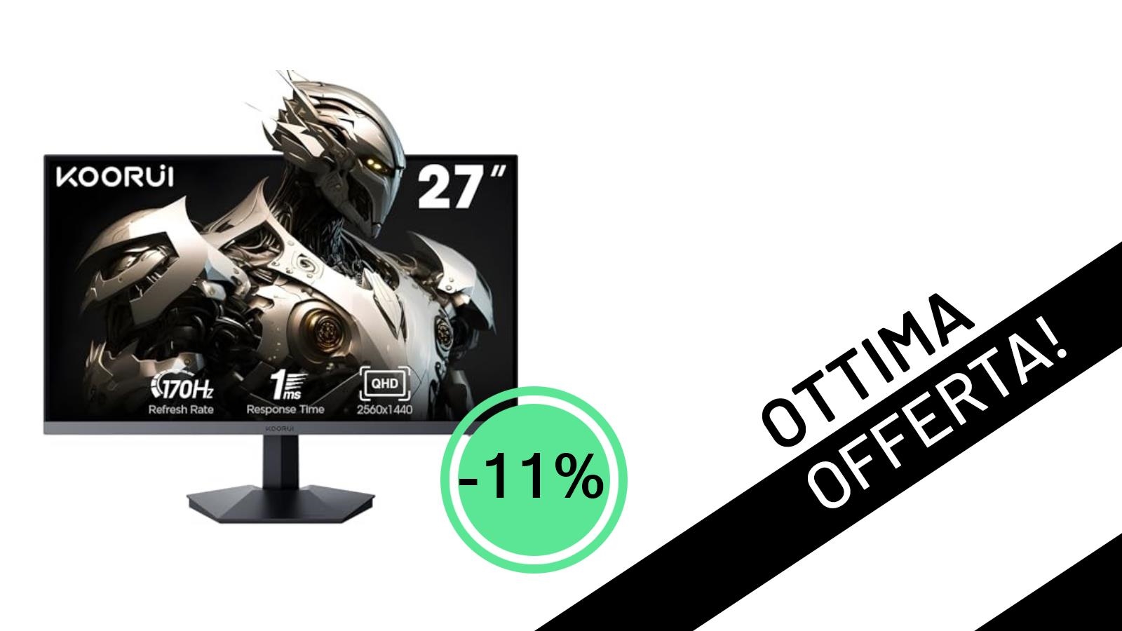 KOORUI Gaming Monitor 27": Un'Offerta Imperdibile per i Gamer a soli 159,99€!