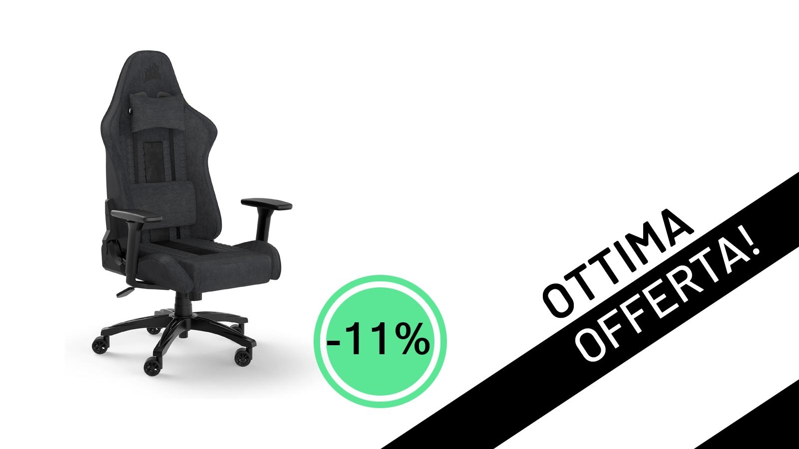 Sedia Gaming Corsair TC100 Relaxed: -11% di Sconto, un Affare da 179,90€!