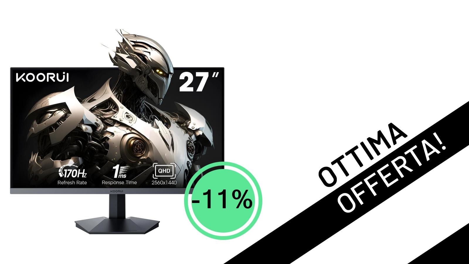 KOORUI Gaming Monitor 27": Un'Offerta Imperdibile per i Gamer a soli 159,99€!