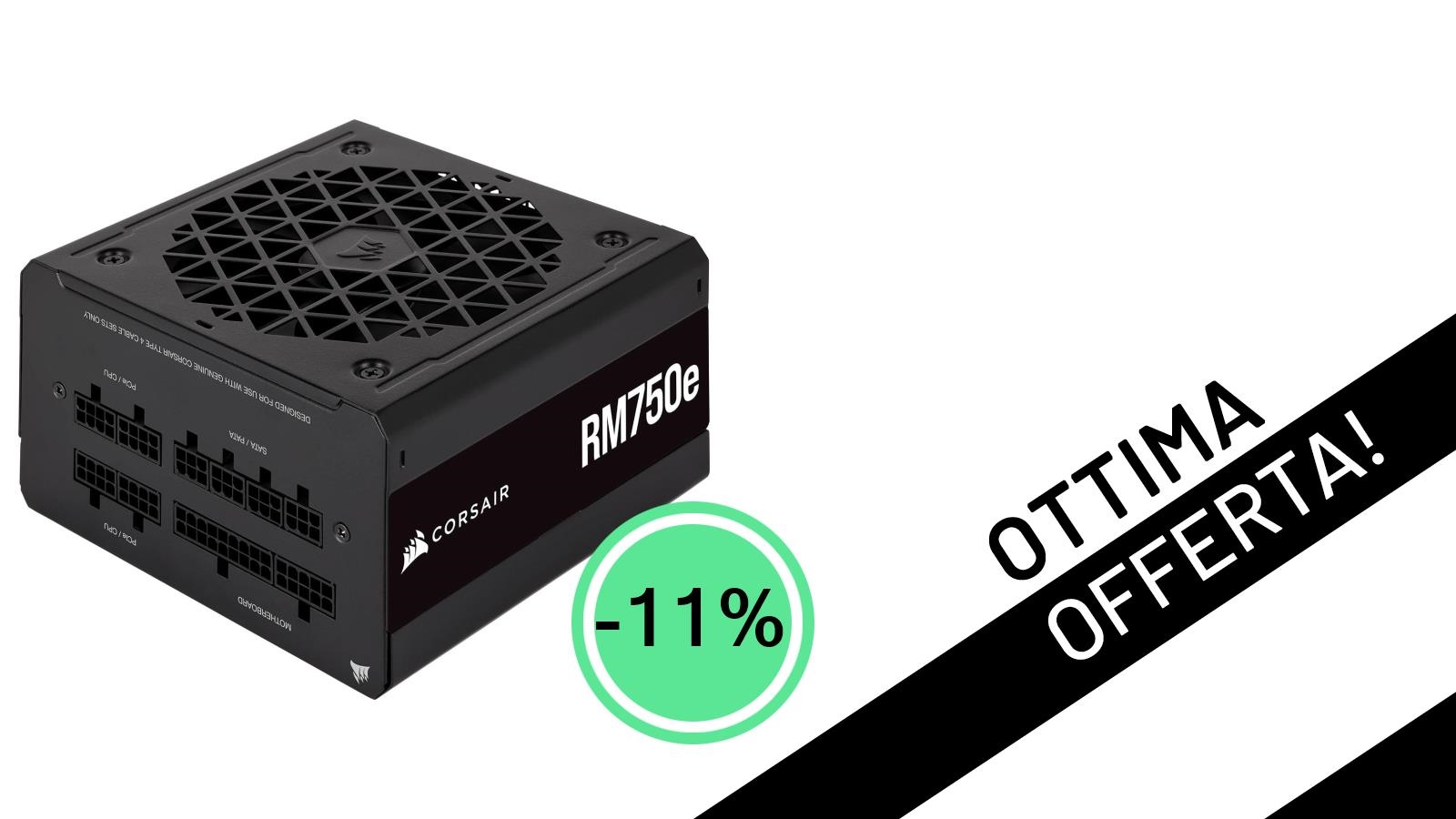 Corsair RM750e (2023): L'Alimentatore ATX Modulare al Minimo Storico con uno Sconto dell'11%!