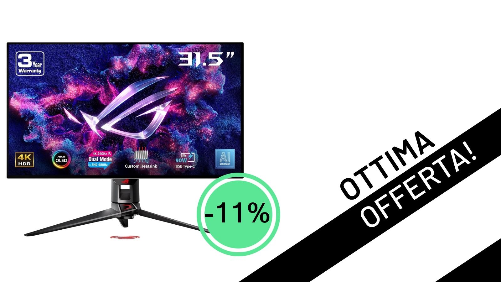 Offerta Imperdibile: ASUS ROG Swift OLED PG32UCDP, il Monitor Definitivo per il Gaming a Soli 799€!