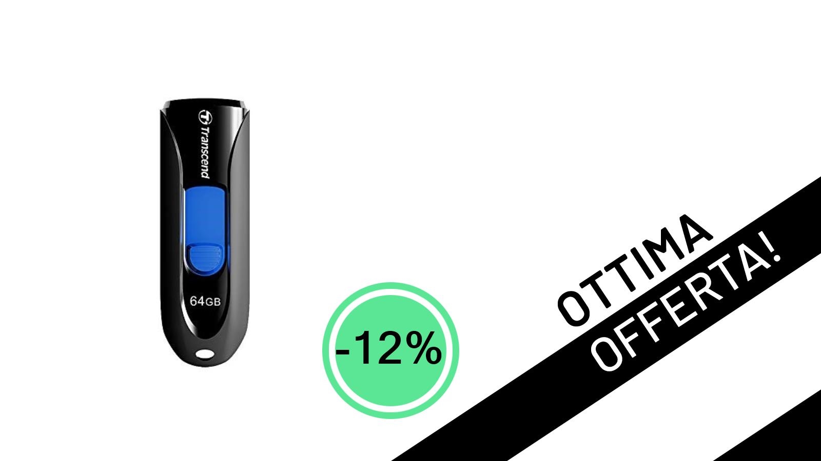 La chiavetta USB Transcend JetFlash 790 da 64 GB è in offerta lampo: un affare da non perdere!