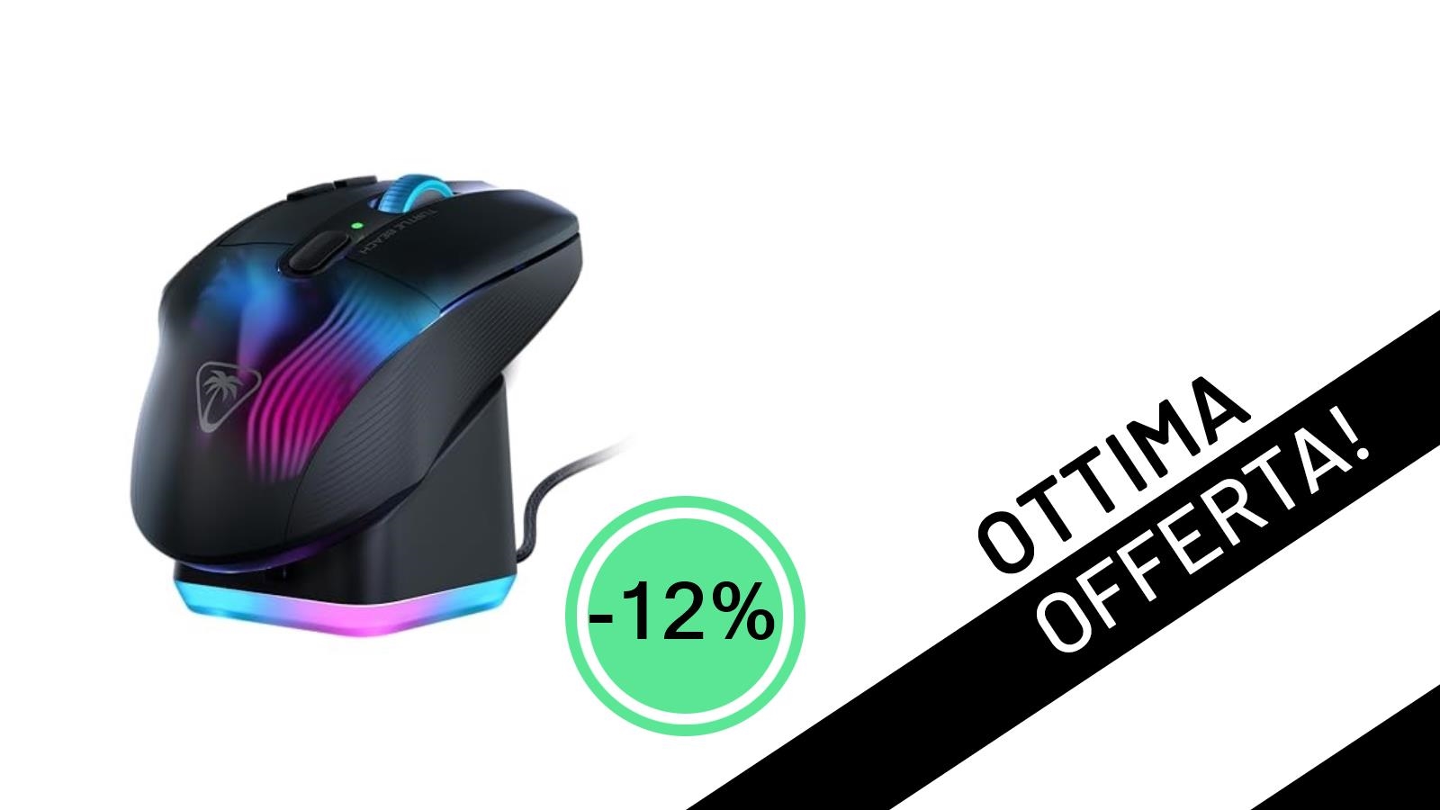 Turtle Beach Kone XP Air: Il Mouse Gaming Wireless RGB con 100 Ore di Batteria Scontato del -12%!