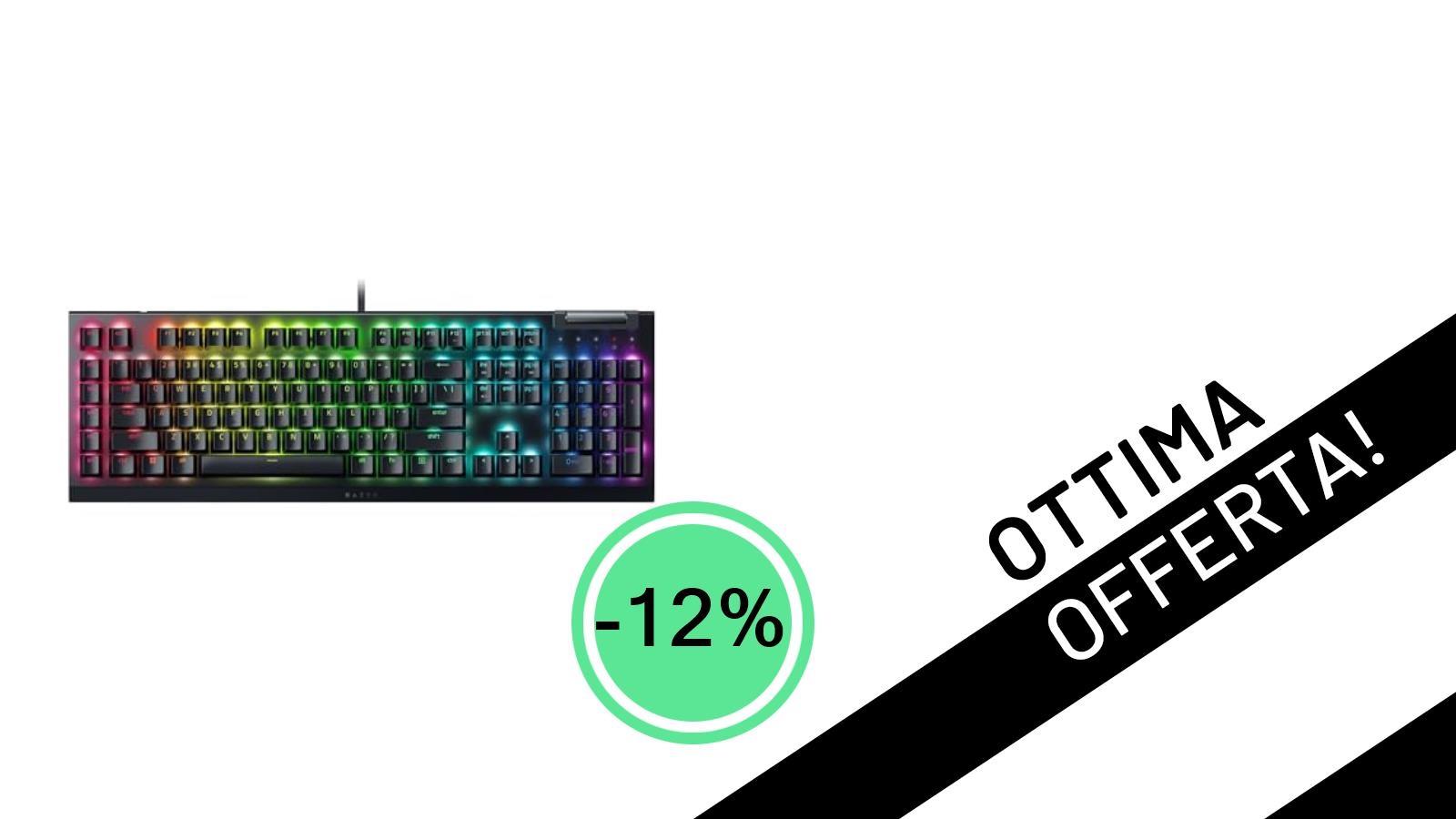 Razer BlackWidow V4 X: L'iconica tastiera gaming ora tua con il 12% di sconto!