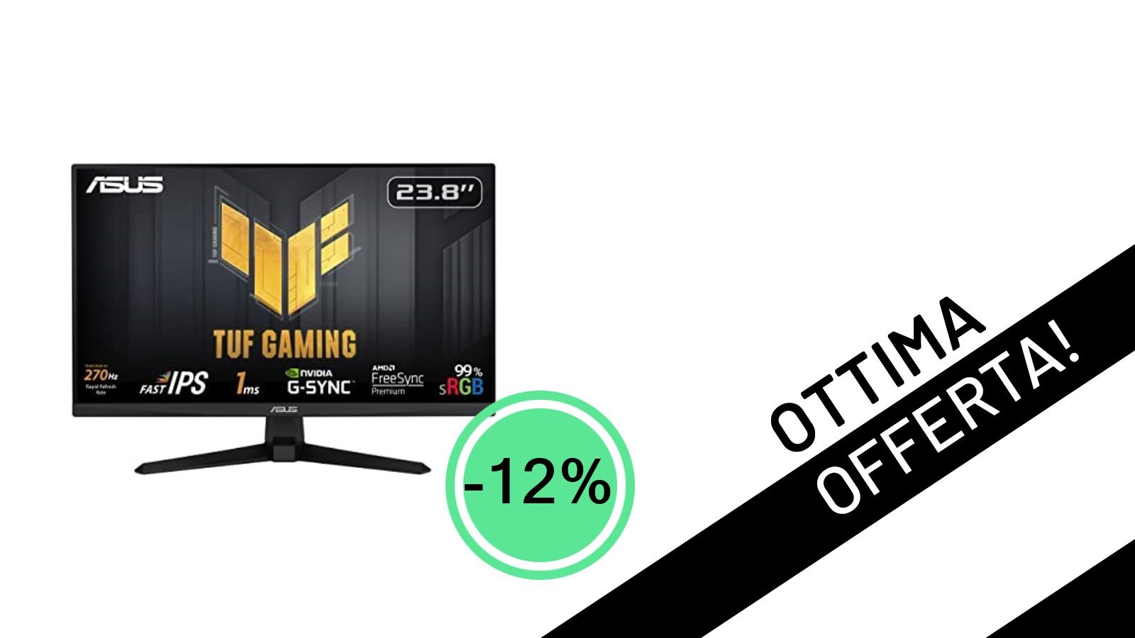 ASUS TUF Gaming VG249QM1A: Il monitor da 270Hz perfetto per il gaming, ora in super offerta!