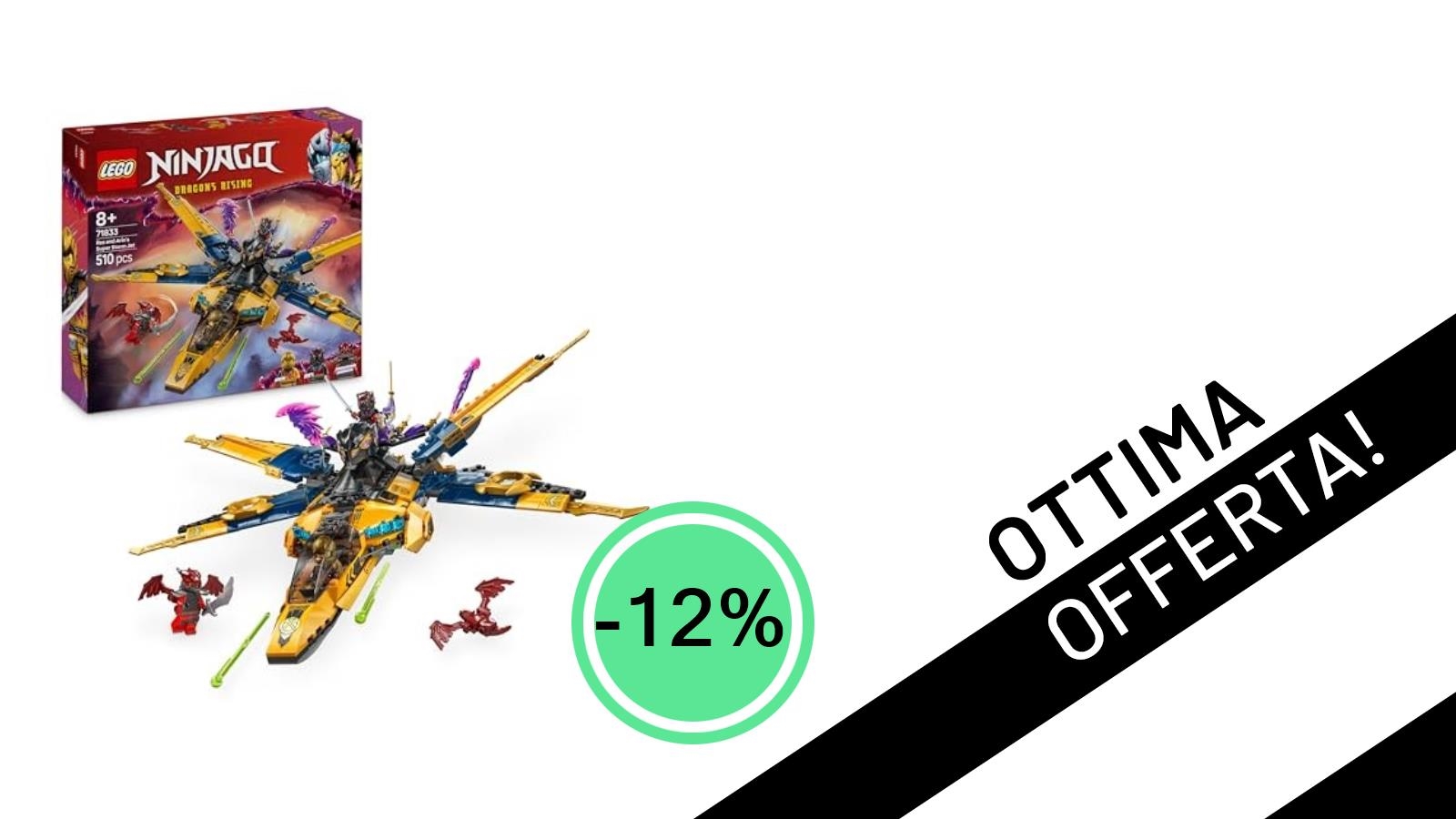 Affare Volante! Il LEGO NINJAGO Jet Super Storm 71833 Sfreccia in Offerta al 12% di Sconto