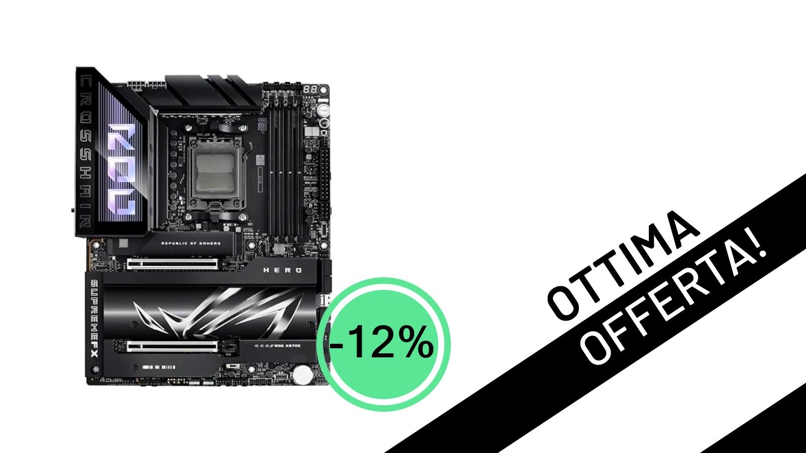 Affare imperdibile: la Scheda Madre ASUS ROG Crosshair X870E Hero ATX a soli 549,99€!