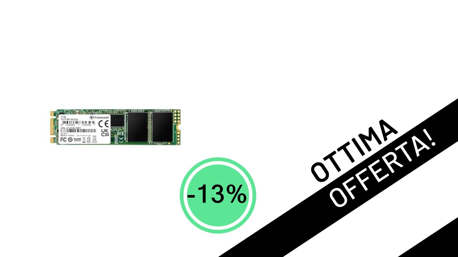 Offerta Lampo: L'SSD M.2 Transcend da 1TB Sfreccia a 99,89€ con uno Sconto del 13%!