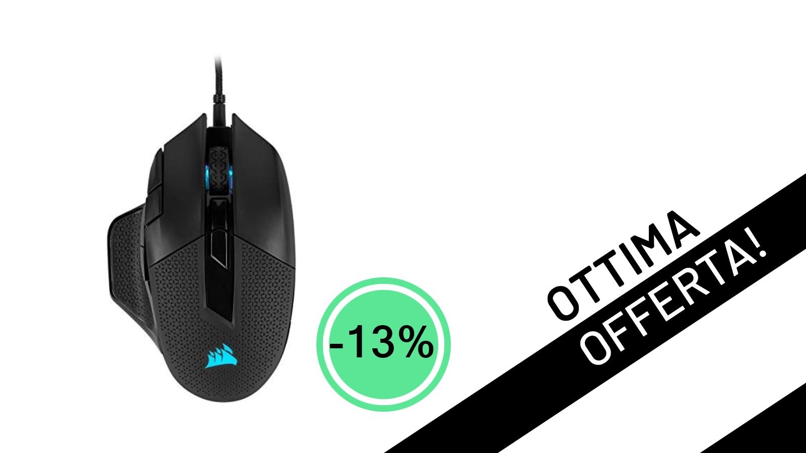Corsair NIGHTSWORD RGB: Il Mouse Gaming per FPS/MOBA in Offerta Esclusiva a 64,99€!