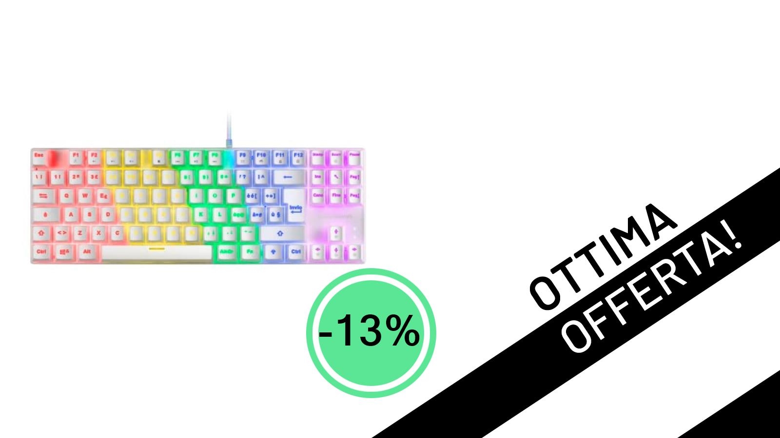 Mars Gaming MK80 Bianca: L'Offerta Imperdibile per la Tastiera Gaming Meccanica TKL a soli 23,38€!