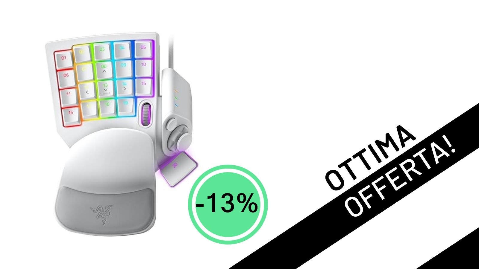 Offerta Imperdibile sulla Razer Tartarus Pro Mercury: Precisione Analogica al Tuo Servizio!