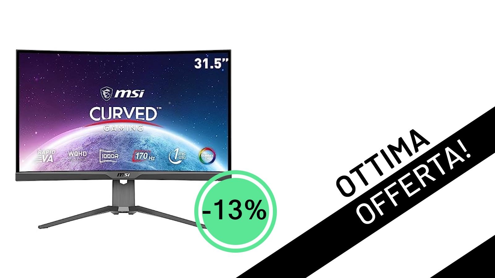 Offerta imperdibile: il monitor gaming MSI MAG 325CQRF-QD 32" WQHD curvo scende a soli 407€!
