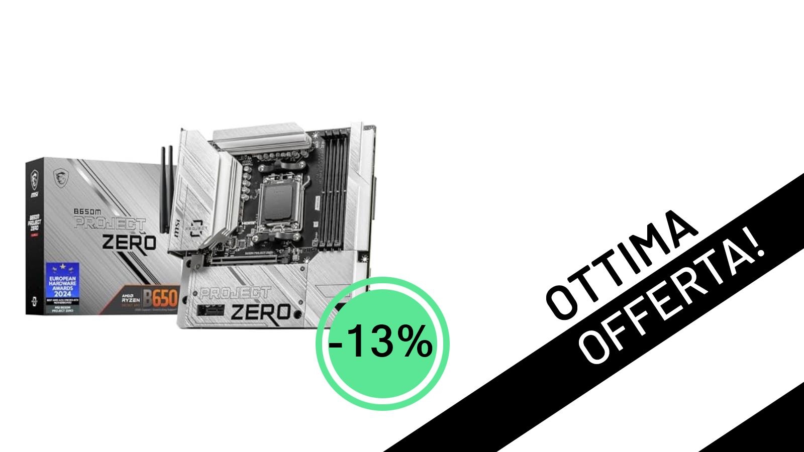 Offerta Imperdibile: La MSI B650M PROJECT ZERO Scende a Soli 215,48€!