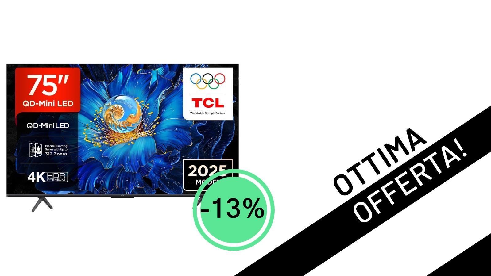 Offerta Imperdibile: Il TCL 75C61KS QD-Mini LED da 75'' è tuo a un prezzo stracciato!