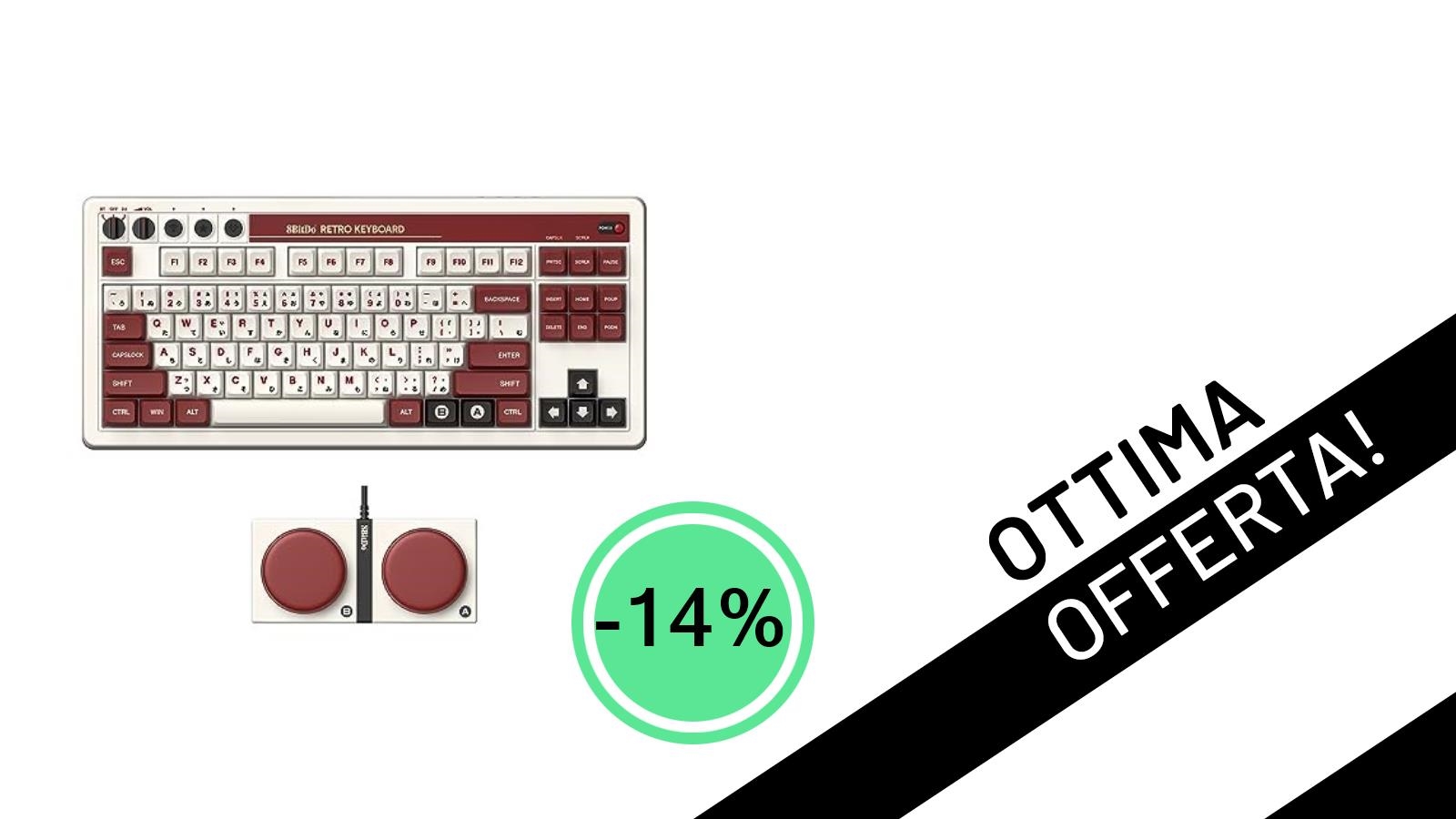 Offerta Imperdibile: La Tastiera Gaming 8Bitdo Retro Meccanica Fami Edition al -14%!