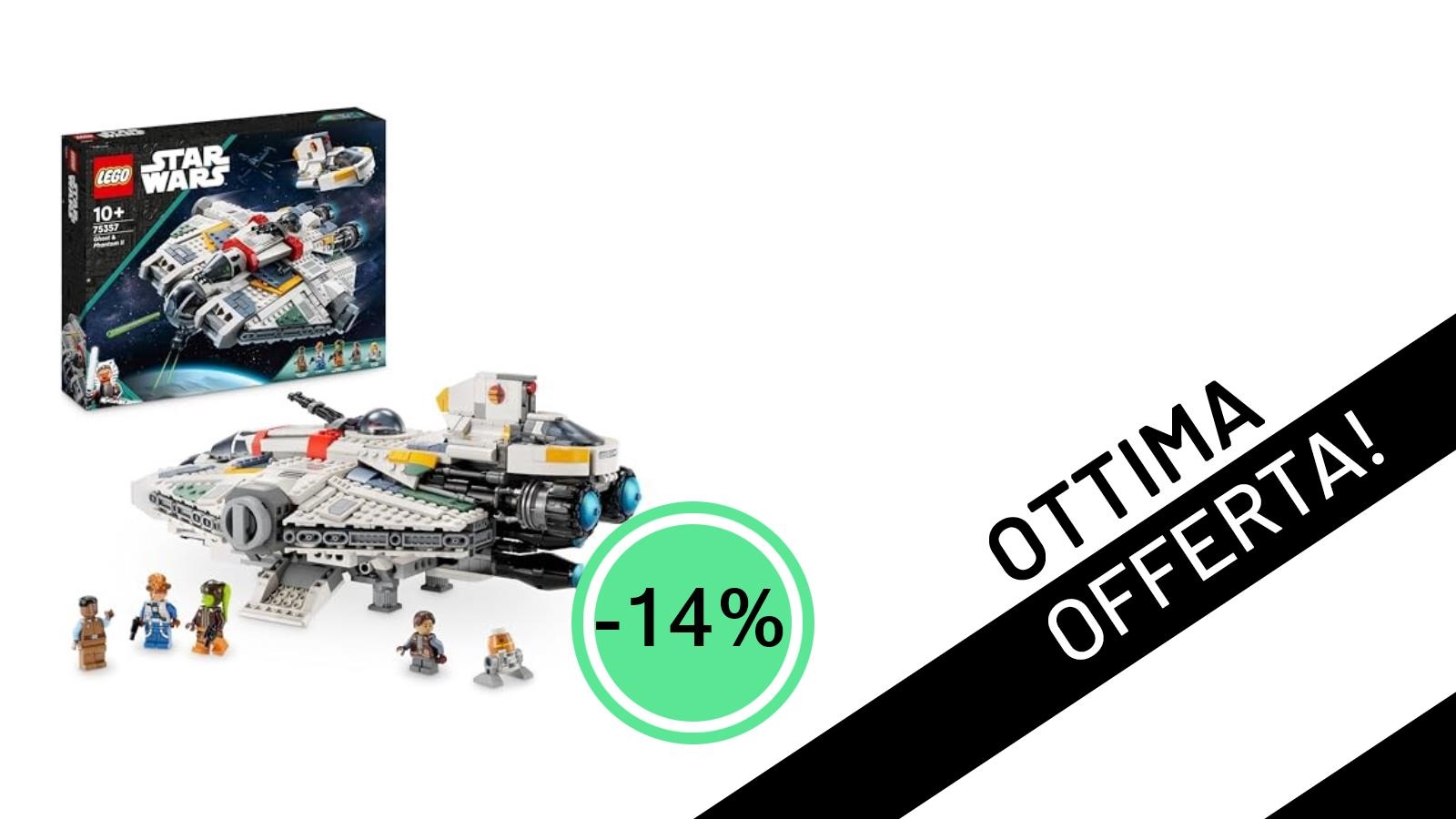 LEGO Star Wars 75357 Ghost e Phantom II: l'astronave di Ahsoka Tano in offerta su Amazon!