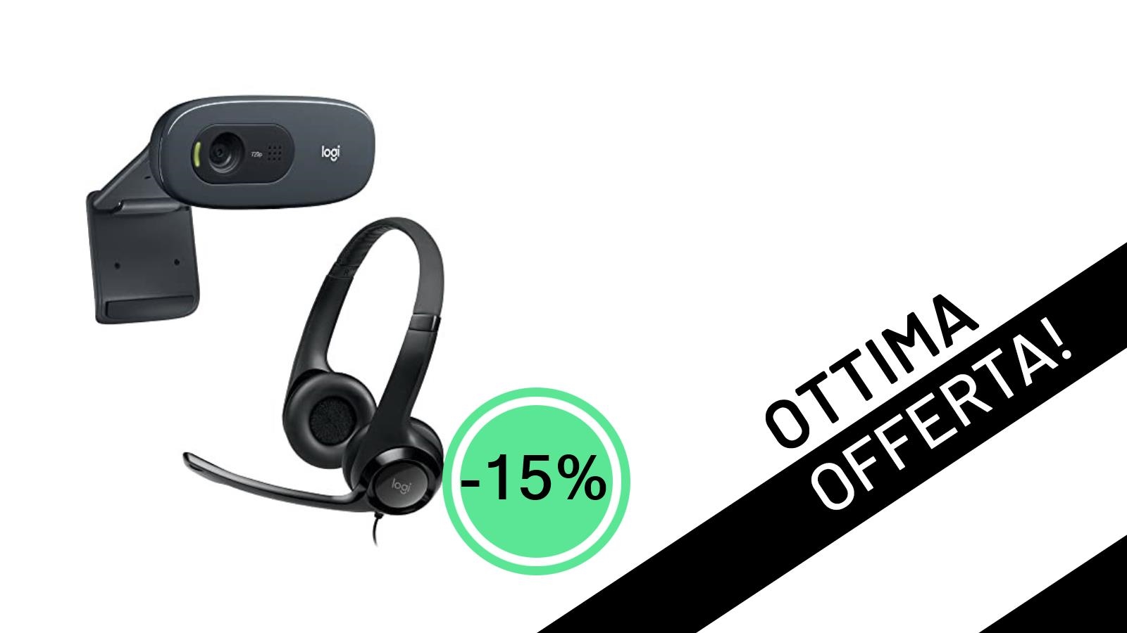 L'Offerta Imperdibile Logitech per la Tua Comunicazione: Kit Cuffie H390 e Webcam C270 Scontato!