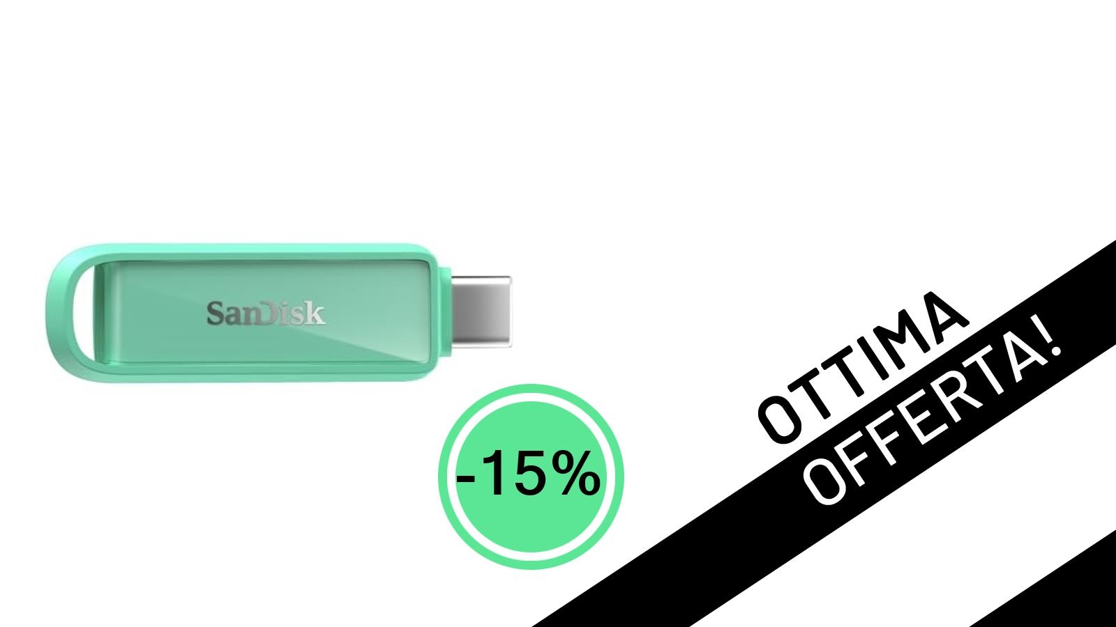 Non perdere l'occasione: la chiavetta SanDisk USB Type-C da 512 GB è scontata del 15%!