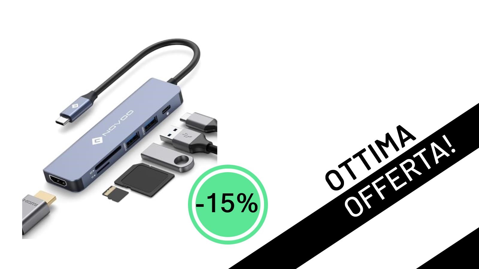 Espandi la Tua Connettività: NOVOO Hub USB C 6-in-1 in Offerta Imperdibile a Soli 13,72€!