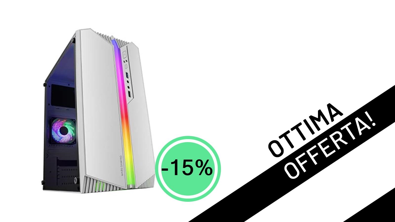 Mars Gaming MC-S1 Bianco: Il Case Gaming Compatto che Stavi Cercando, Ora con uno Sconto del 15%!