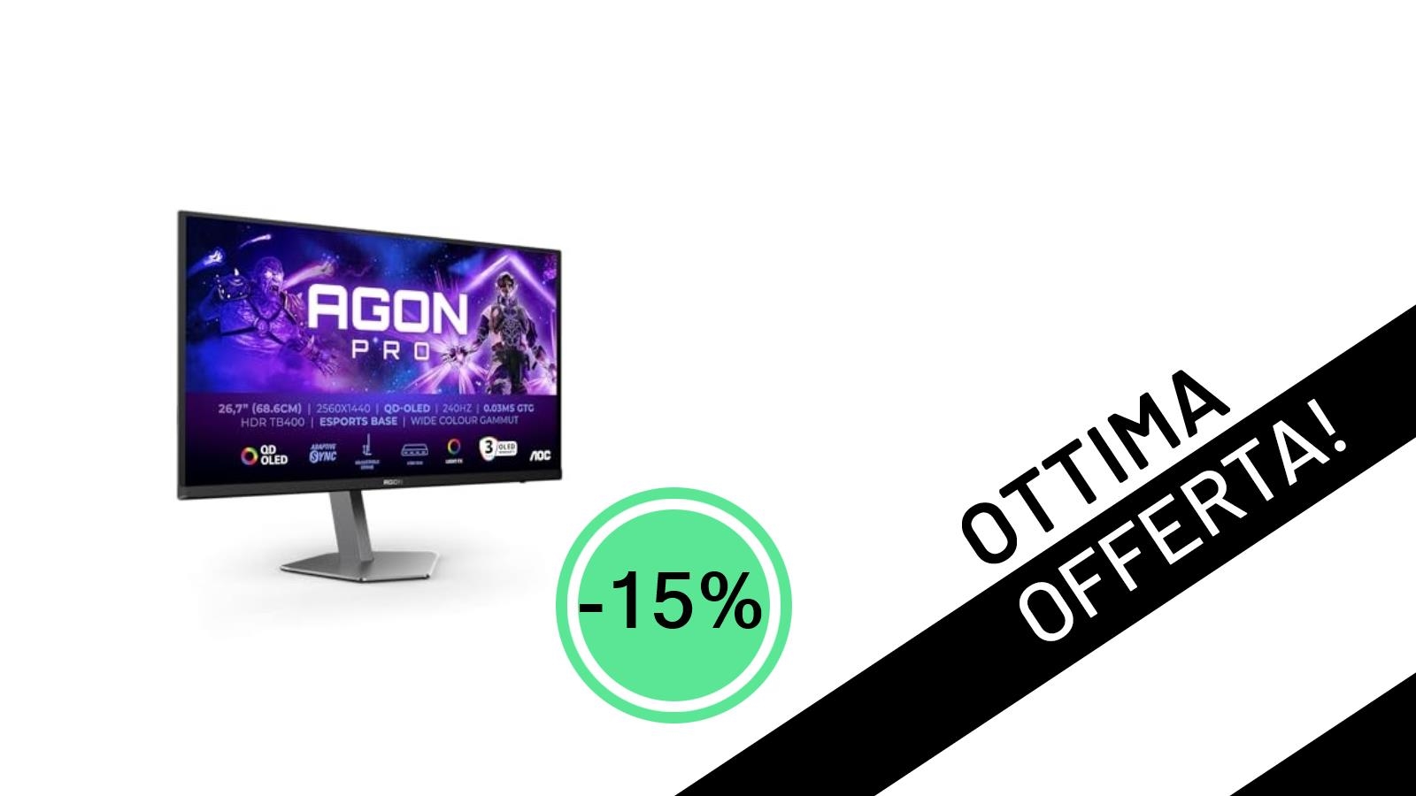 Offerta Imperdibile: Il Monitor AOC QD-OLED da 240Hz Scende a Soli 449€!