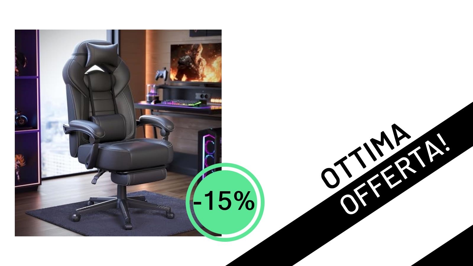 Affare Imperdibile: La Sedia Gaming SONGMICS Ergonomica Scontata del 15% a soli 127,49€!