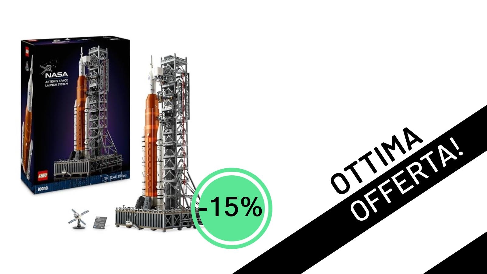 Il LEGO Icons Sistema di Lancio Spaziale NASA Artemis è in offerta imperdibile: -15% per un viaggio tra le stelle!