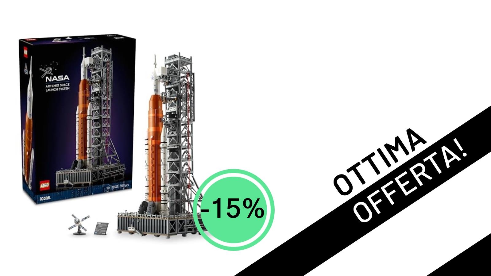 Il LEGO Icons Sistema di Lancio Spaziale NASA Artemis è in offerta imperdibile: -15% per un viaggio tra le stelle!