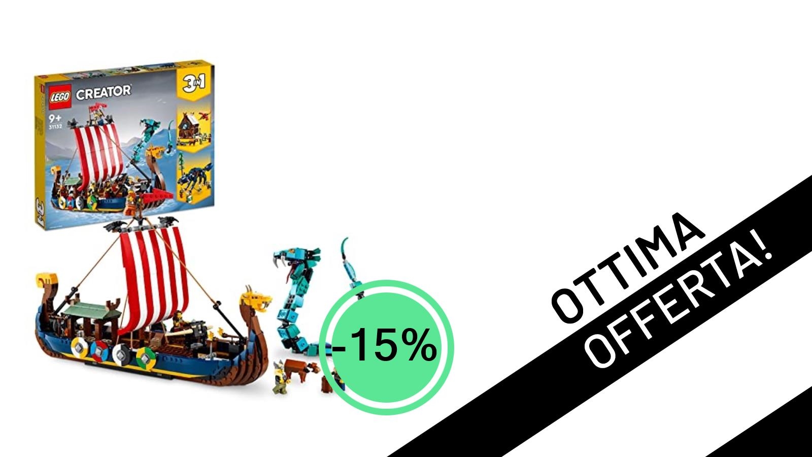 Salpa Verso l'Avventura: Il Magnifico Set LEGO Creator 3 in 1 Nave Vichinga è Tuo con il 15% di Sconto!