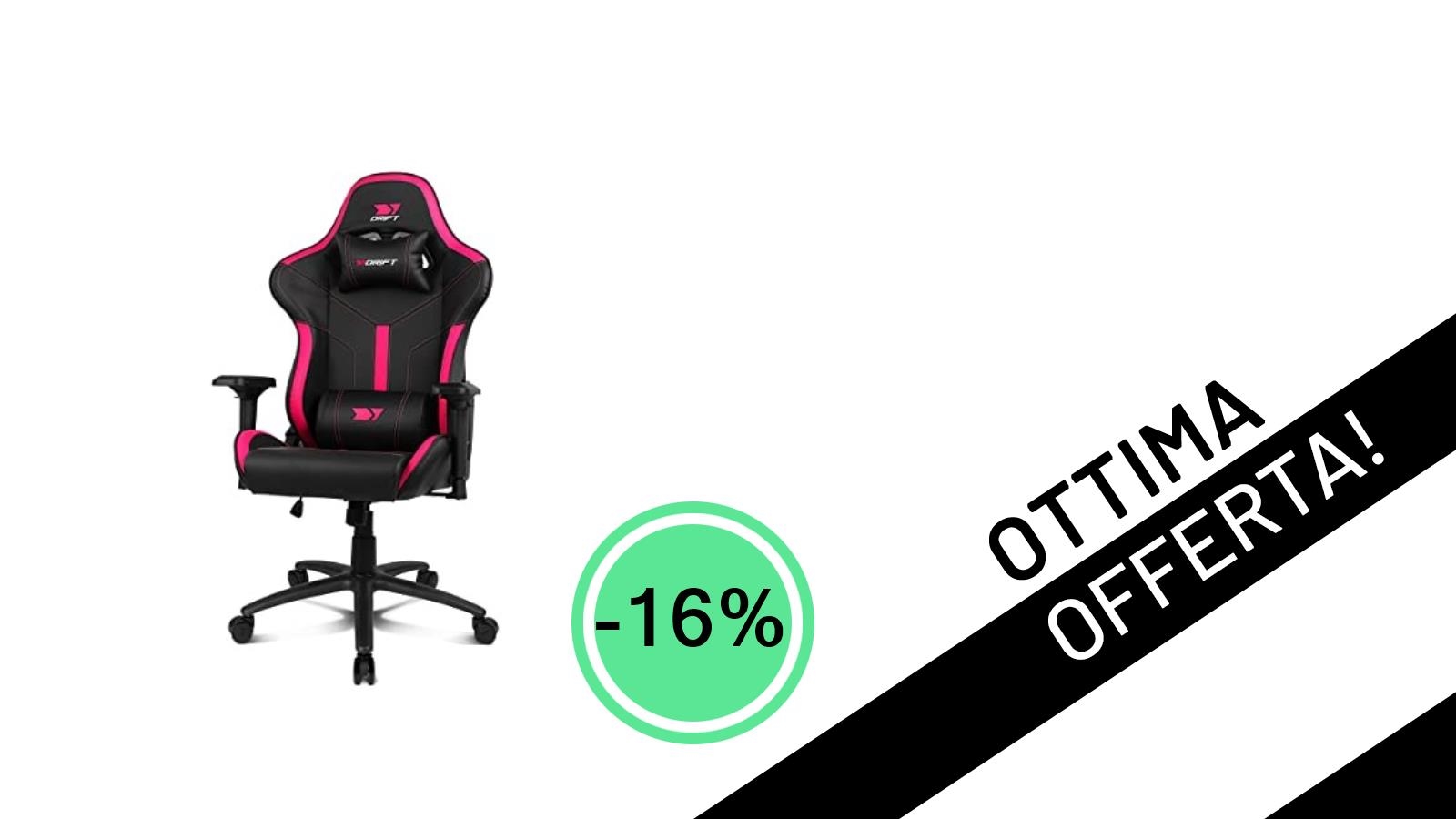 Offerta Imperdibile: La Sedia Gaming DRIFT DR350 Nero-Rosa a Soli 175,91€!