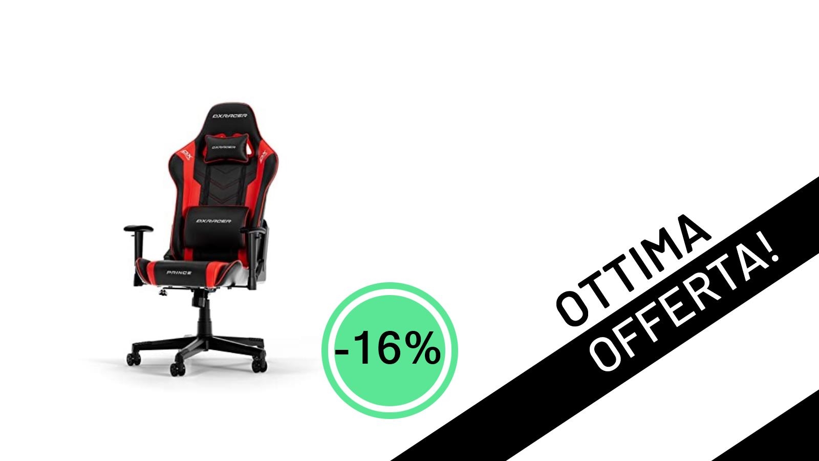 L'Originale Sedia Gaming DXRacer PRINCE L al Minimo Storico: Sconto del -16%!