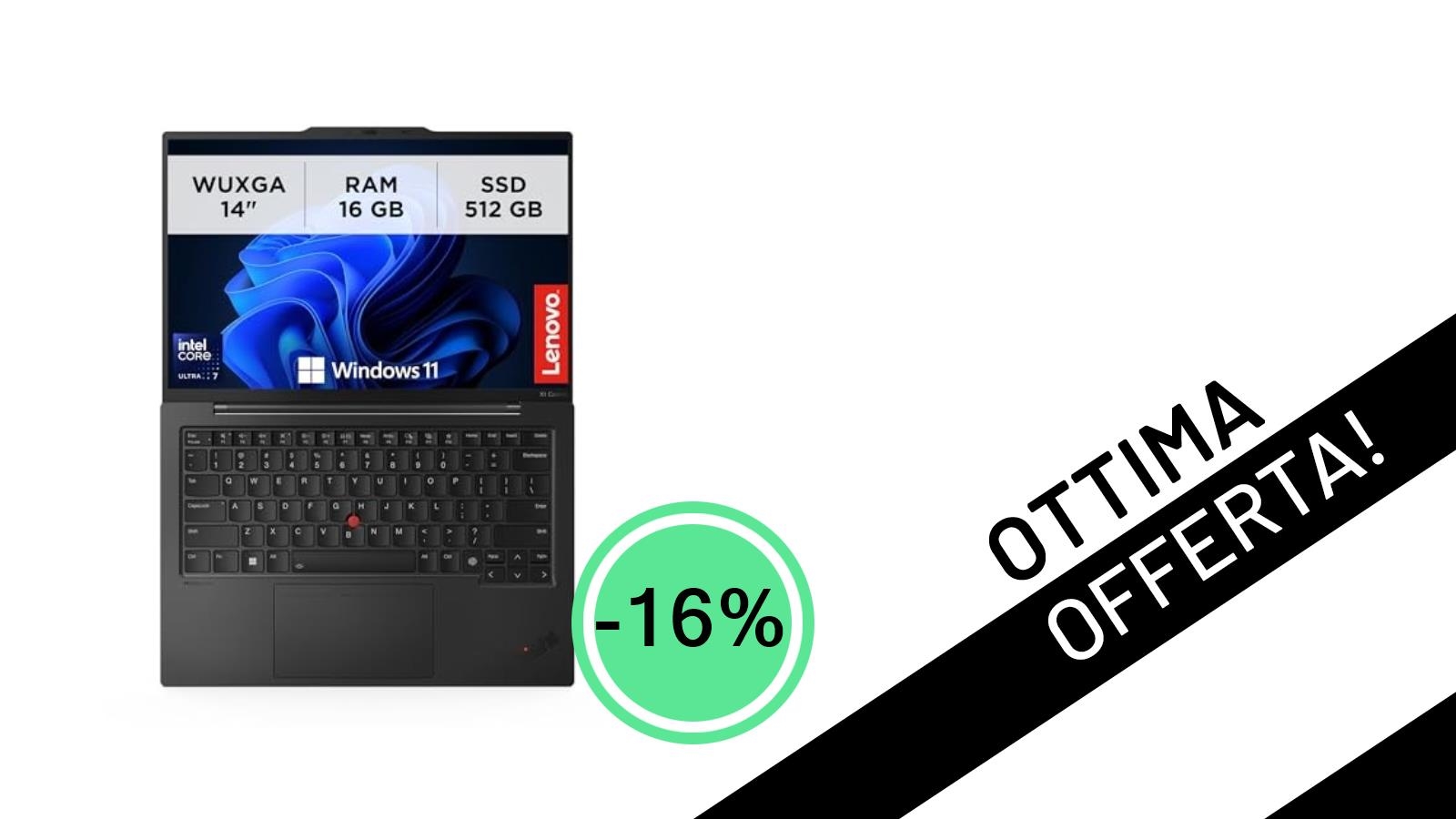 Affare d'Oro: Lenovo ThinkPad X1 Carbon Gen 12 al -16% per i professionisti!