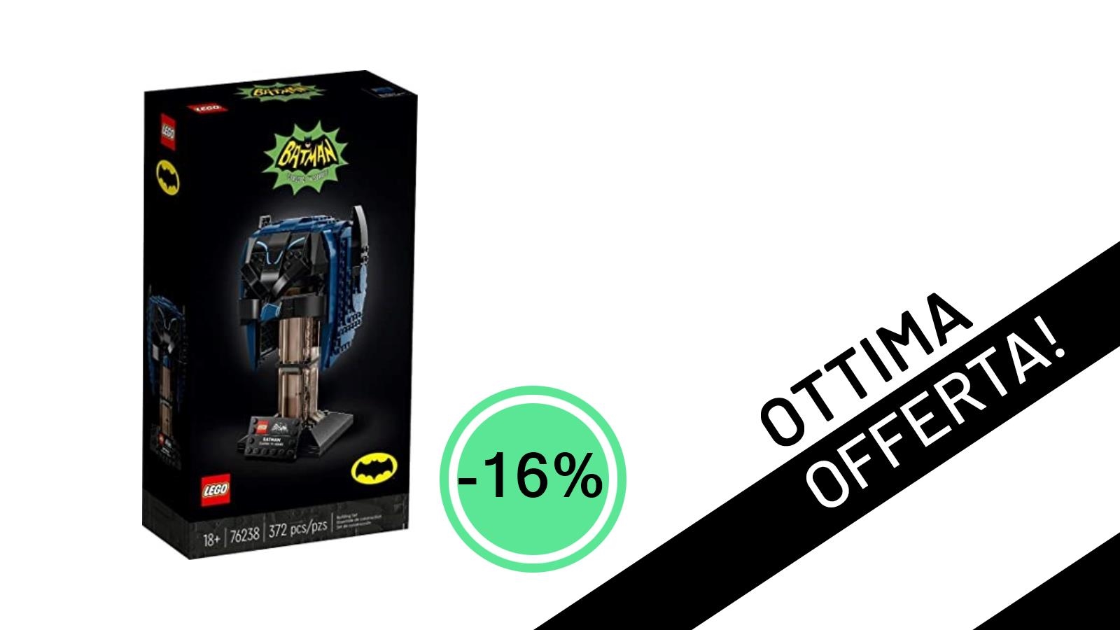 L'iconico Elmo di Batman LEGO 76238 è in offerta: non perdere lo sconto del 16%!